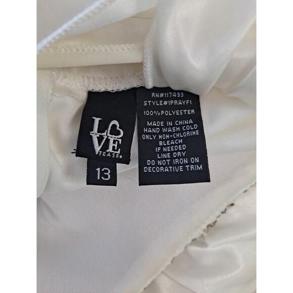 Love Tease Women's White Polyester Sequin Top‎ Sleeveless Mini Dress Size 13 - Picture 4 of 5